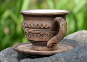 handmade clay teacups,